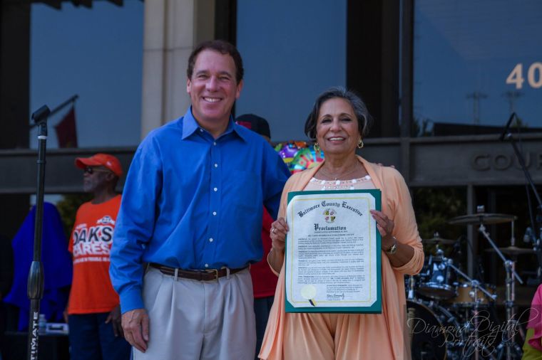 Dr. Cathy Hughes with Baltimore County Executive Kamenetz
