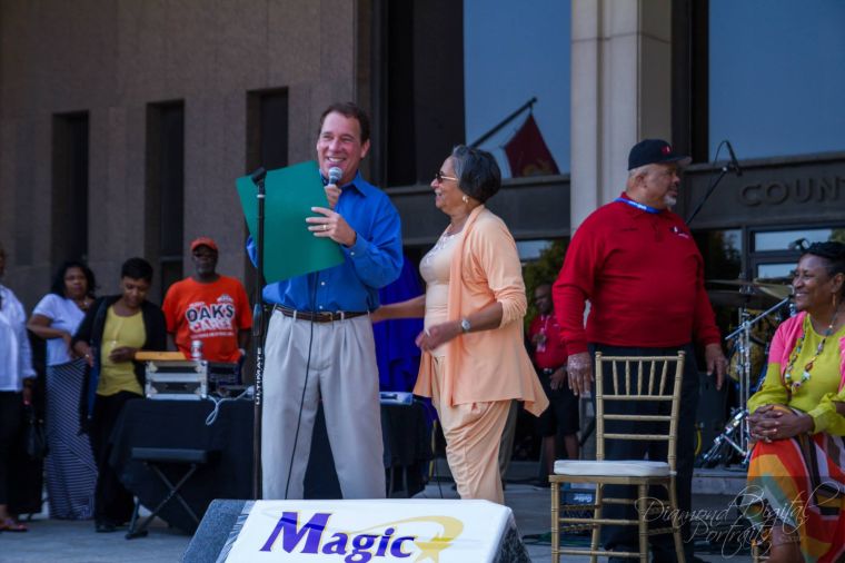 Dr. Cathy Hughes with Baltimore County Executive Kamenetz