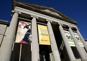Banners hang outside the Baltimore Museu