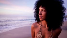 Black woman at the beach