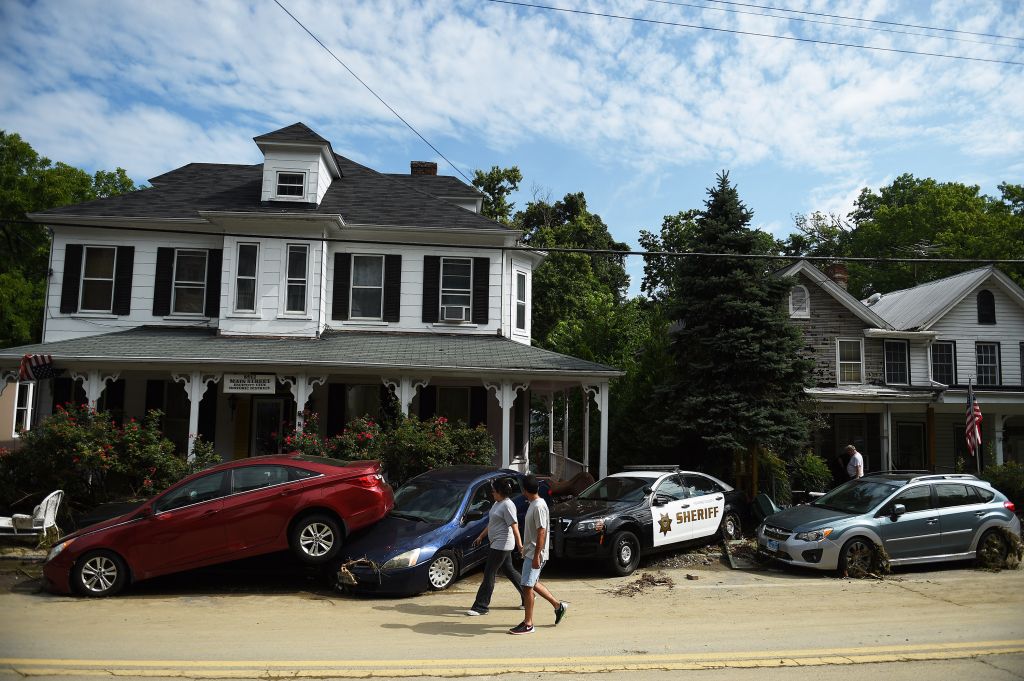 ELLICOTT CITY, MD - JULY 31: Destruction caused by a flash flo