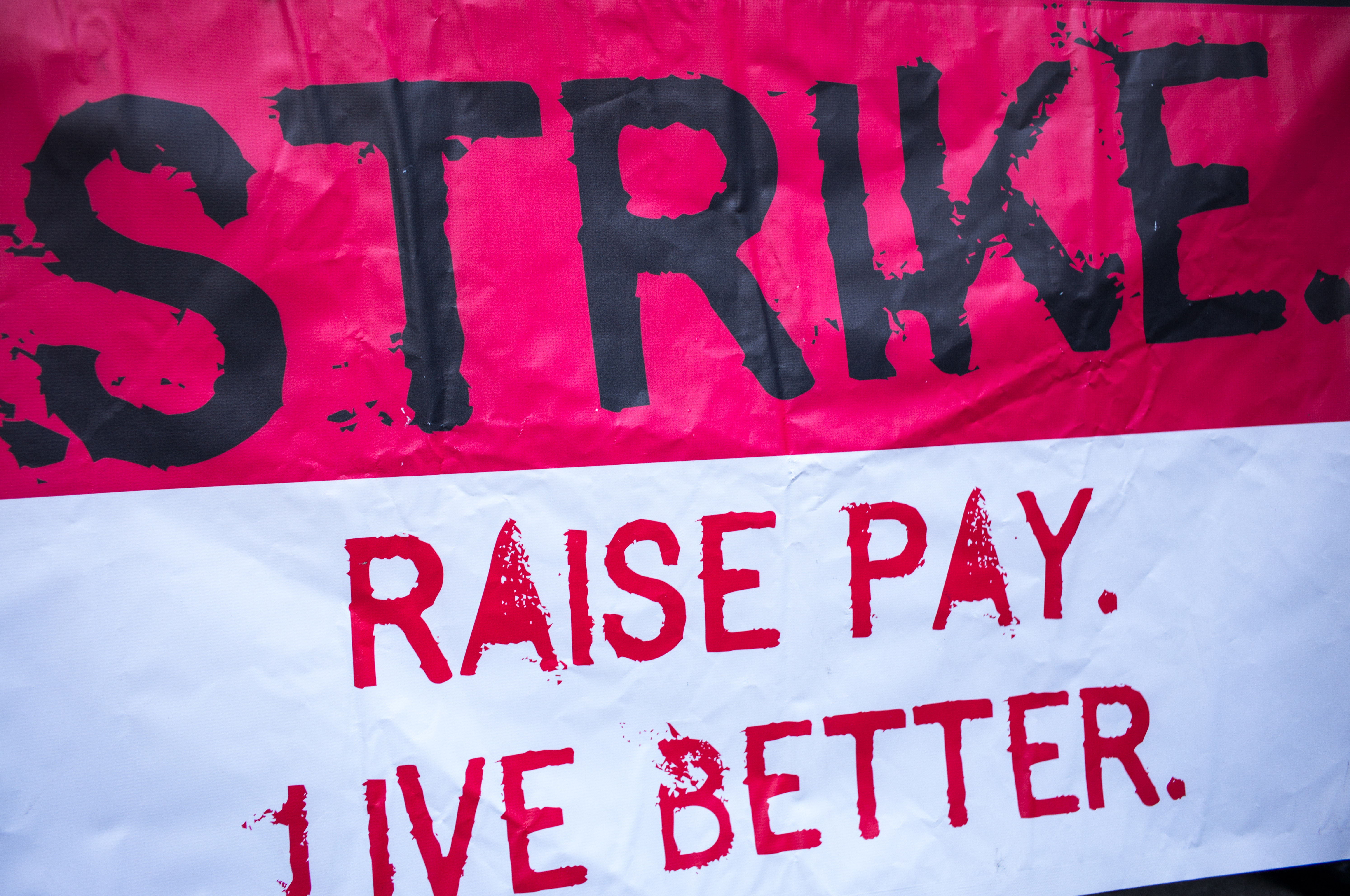 Labor Protest March In Manhattan
