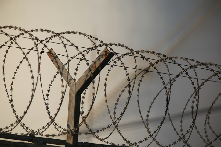 Low Angle View Of Barbed Wire Against Sky