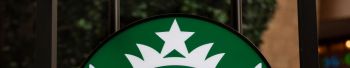 American multinational chain Starbucks Coffee logo seen at...