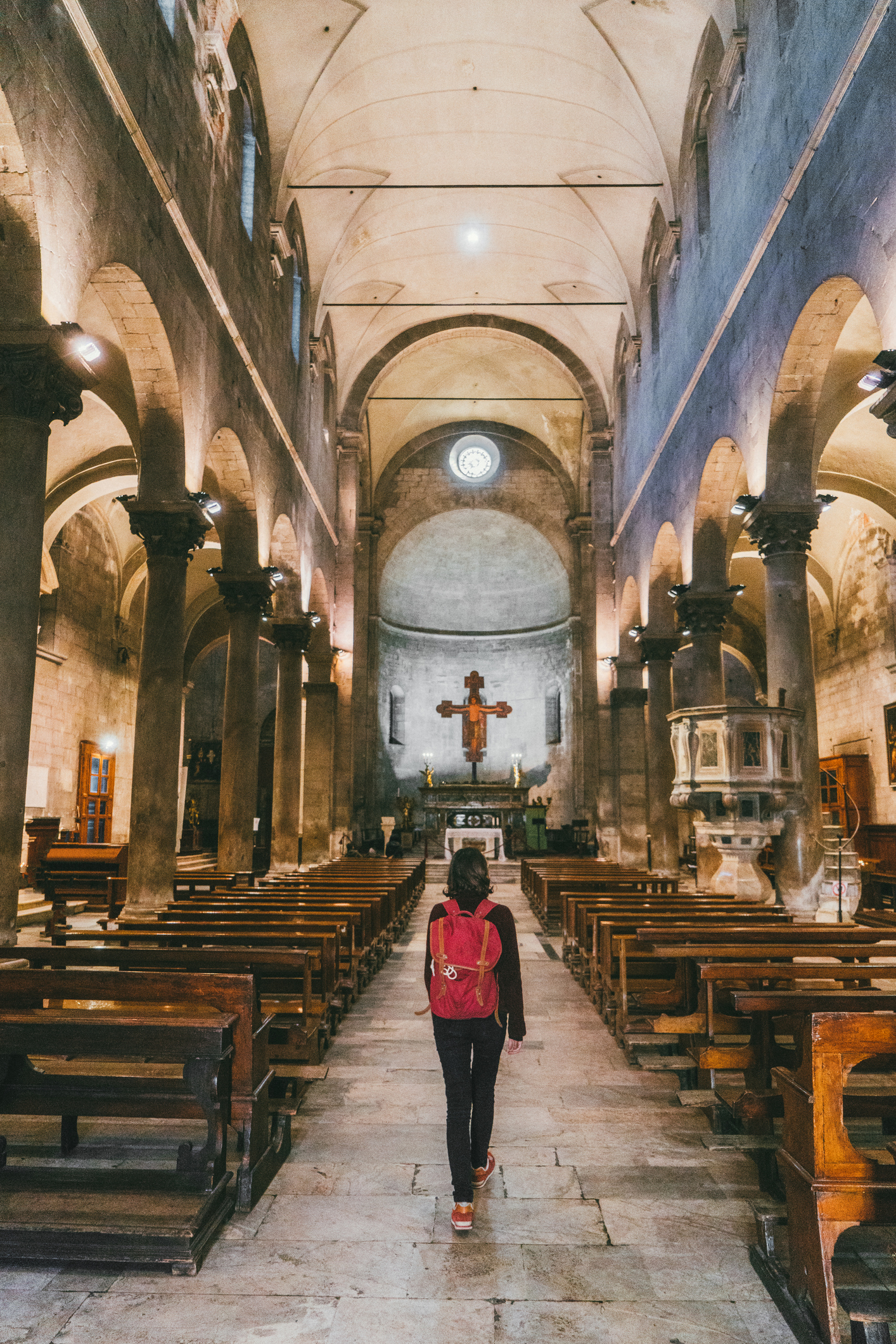 Woman in catholic church