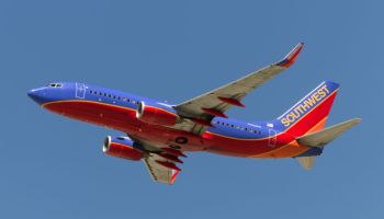 A Southwest Airlines Boeing 737-700 takes off from Los...