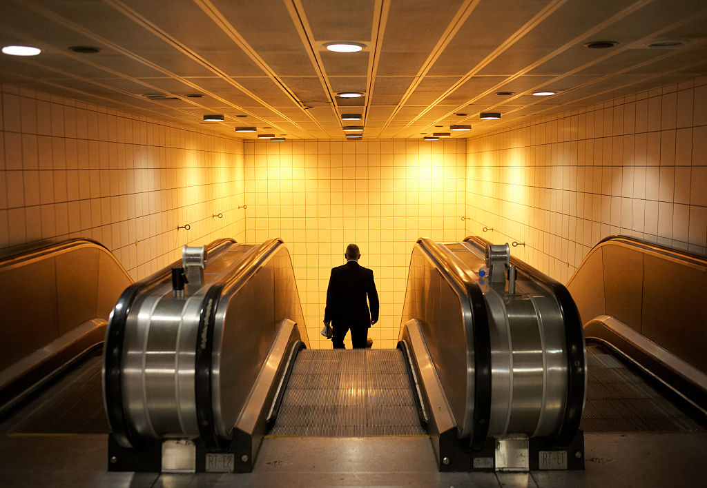 England - London - Escalator commuter