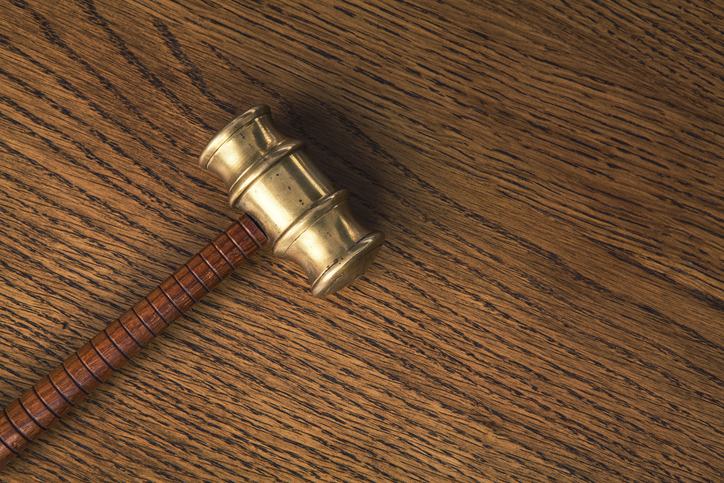 Gavel on wood