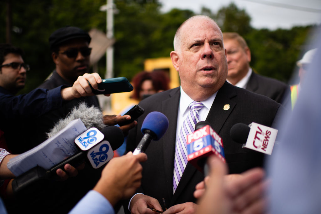 Governor Larry Hogan and representatives from the Maryland Department of Transportation (MDOT) took part in a ceremony to announce the installation of the first section of track for the $5.6 billion Purple Line Light Rail system between New Carrollton and