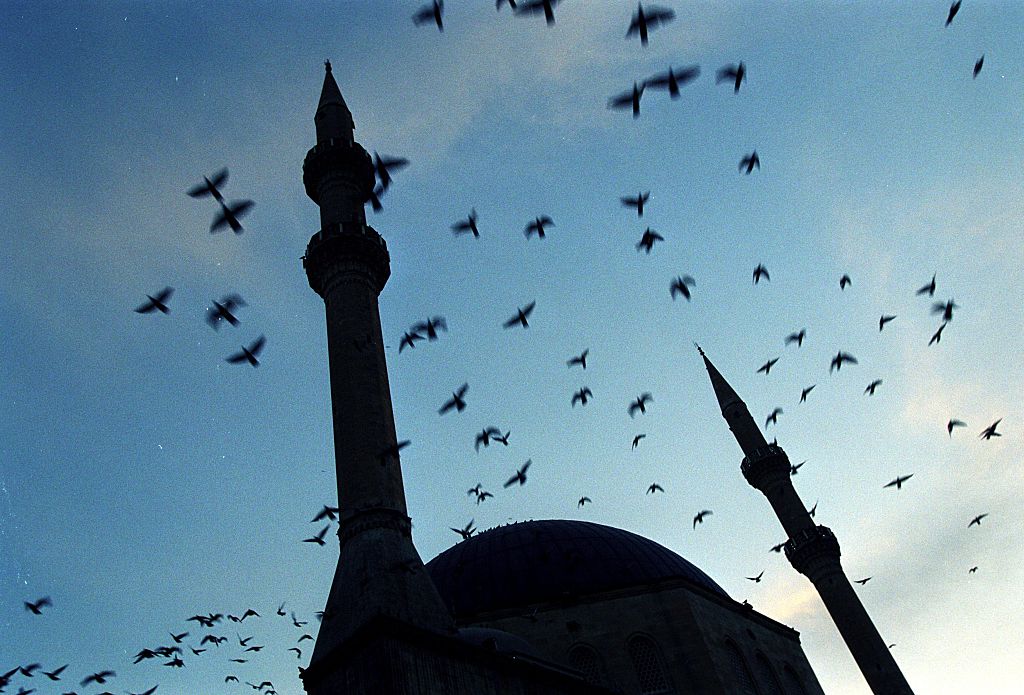 A mosque at dusk in the Middle East on 28 October 2003. AFR Picture by MICHELE