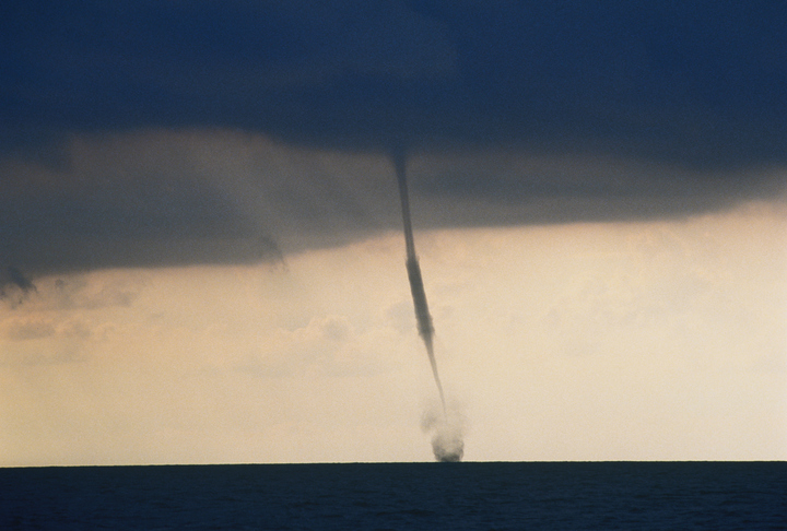 Waterspout over sea