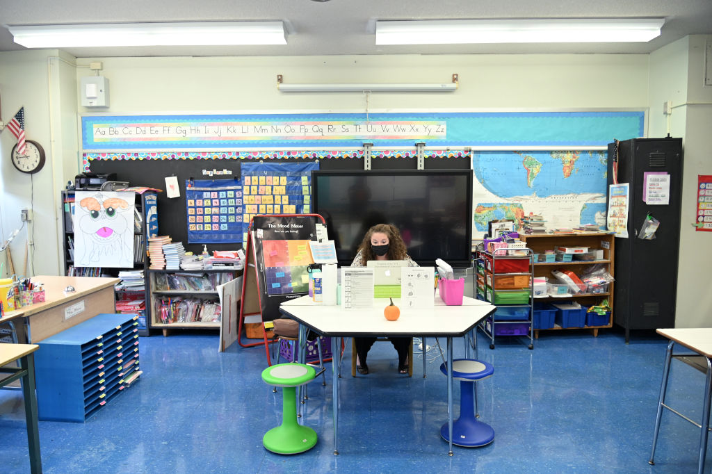New York Teachers Conduct Remote Classes From School Building