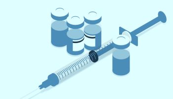 Vaccine illustration in blue