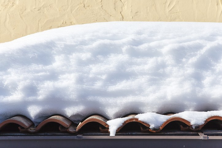 Roofs covered with snow.