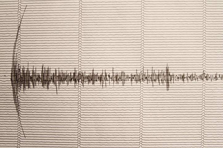 seismograph with earthquake indication