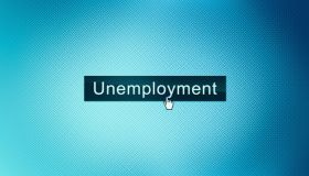 Unemployment text on computer screen
