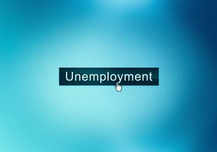 Unemployment text on computer screen
