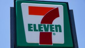A view of 7-Eleven sign seen in Queens. Japanese retail...