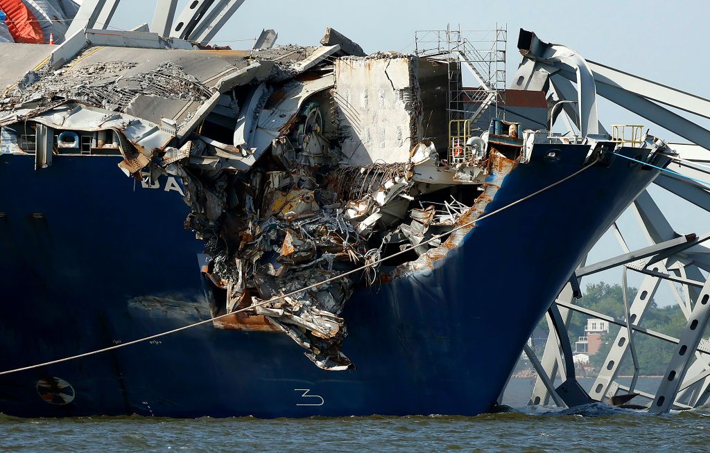 Crews Continue To Work To Reopen Shipping Lane At The Site Of The Francis Scott Key Bridge Collapse In Baltimore
