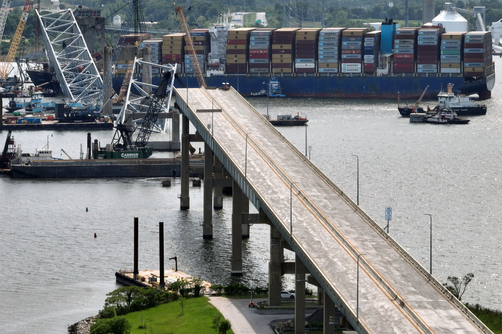 Recovery Efforts Continue At The Site Of The Francis Scott Key Bridge Collapse In Baltimore