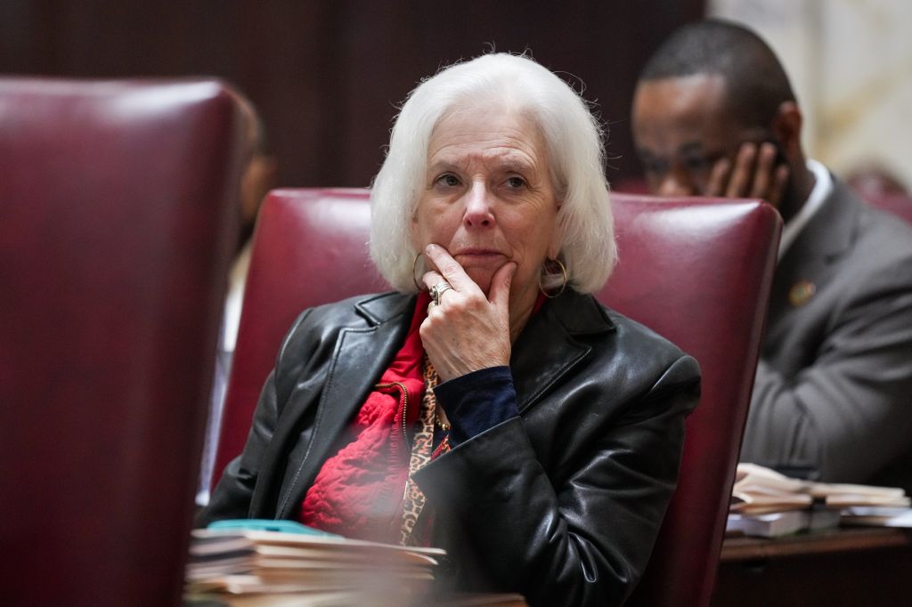 Sen. Katherine Klausmeier, a Baltimore County Democrat, in the Senate Chamber of the Maryland State House last year.