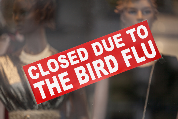 Closed due to the bird flu sign