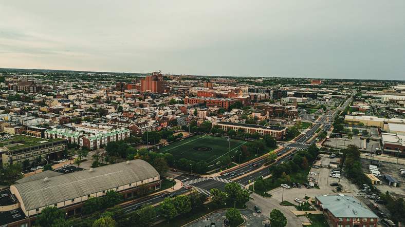 Baltimore drone view