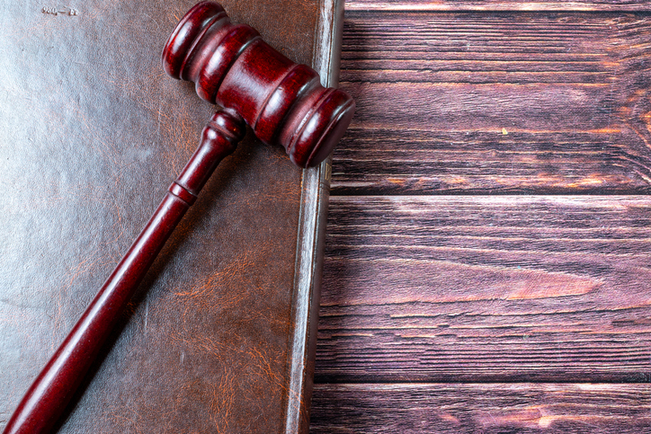 Gavel on a book