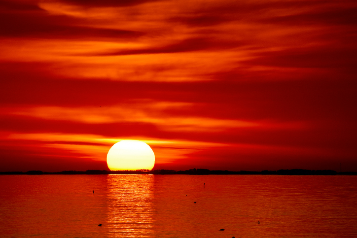 Sun rising over Chesapeake Bay