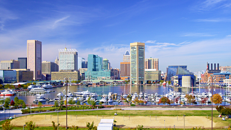 Baltimore City Skyline and Inner Harbor